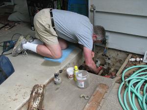 Newark CA irrigation contractor checks a valve box